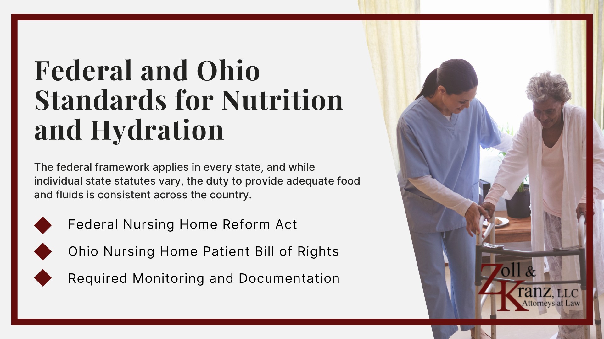 Federal and Ohio Standards for Nutrition and Hydration; Serious Health Complications From Dehydration and Malnutrition; Common Causes of Dehydration and Malnutrition in Nursing Homes; Warning Signs of Malnutrition in Nursing Home Residents; Warning Signs of Dehydration in Nursing Home Residents; Who Can Report Nursing Home Abuse