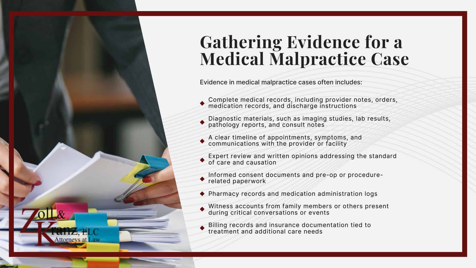 Gathering Evidence for a Medical Malpractice Case; Do You Qualify for a Medical Malpractice Lawsuit; What To Do If You Suspect Medical Malpractice In Toledo; Warning Signs That Medical Negligence May Have Occurred; Injuries And Outcomes Linked To Medical Malpractice; Common Types of Medical Malpractice Cases We Handle; What Counts as Medical Malpractice In Ohio; Ohio Laws And Deadlines That Apply to Medical Malpractice Cases