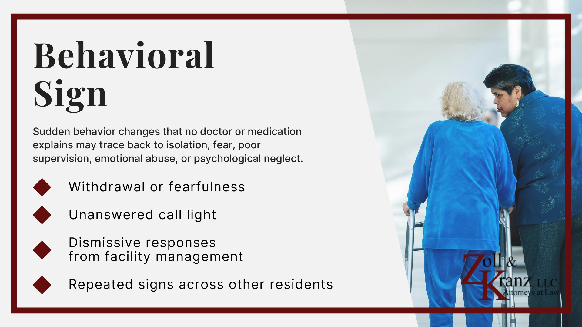 Key Warning Signs of Inattentive Care in Nursing Homes; Physical Signs; Hygiene and Daily Care Signs; Behavioral Signs