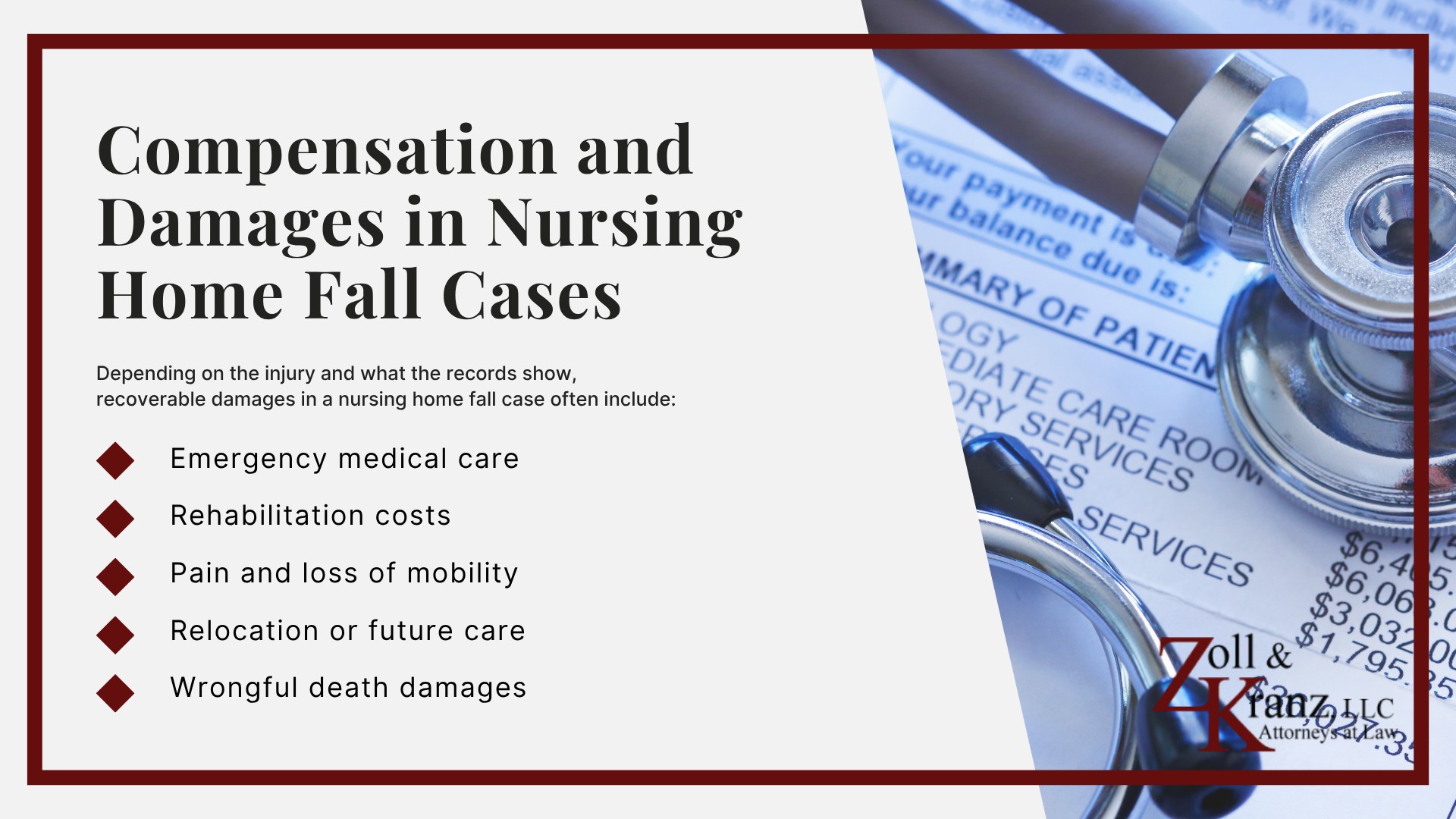 Compensation and Damages in Nursing Home Fall Cases; How Inspection Reports and Prior Citations Can Support a Claim; Evidence Needed to Prove a Dropped Patient Claim; Proving Nursing Home Negligence in a Dropped Patient Case; Steps to Take After a Nursing Home Transfer Fall; Ohio Nursing Home Residents’ Bill of Rights; Federal and Ohio Laws That Apply to Nursing Home Falls; How Chronic Understaffing Leads to Dropped Patient Incidents; Why Patient Drops Happen During Nursing Home Transfers; Common Injuries After a Nursing Home Transfer Fall; Federal Nursing Home Reform Act