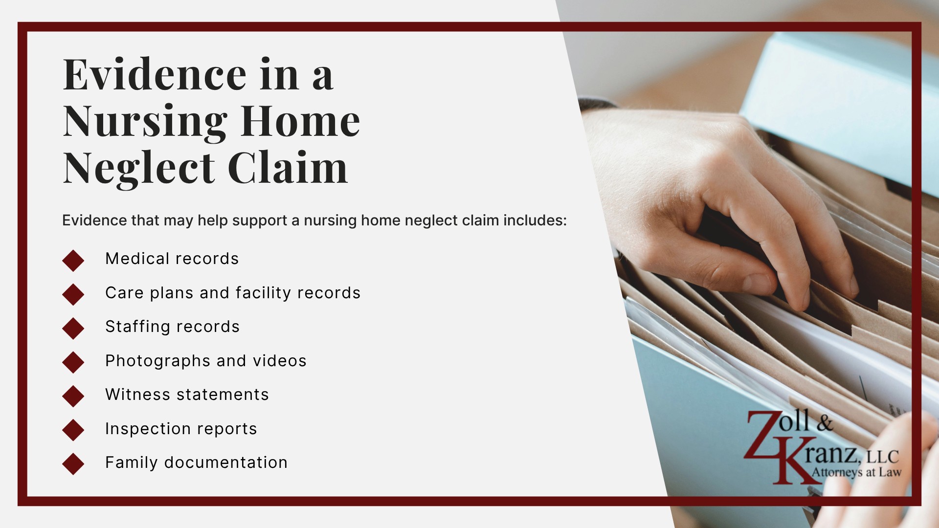 Evidence Needed to Prove a Negligent Hiring Claim; Proving a Neglect Claim Comes Down to Four Elements; Parties That Can Be Held Liable for Neglect; Common Causes of Neglect in Nursing Homes; Warning Signs of Nursing Home Neglect; Common Forms of Nursing Home Neglect; Neglect Versus Abuse in Nursing Homes; Federal and Ohio Standards of Care a Facility Must Meet