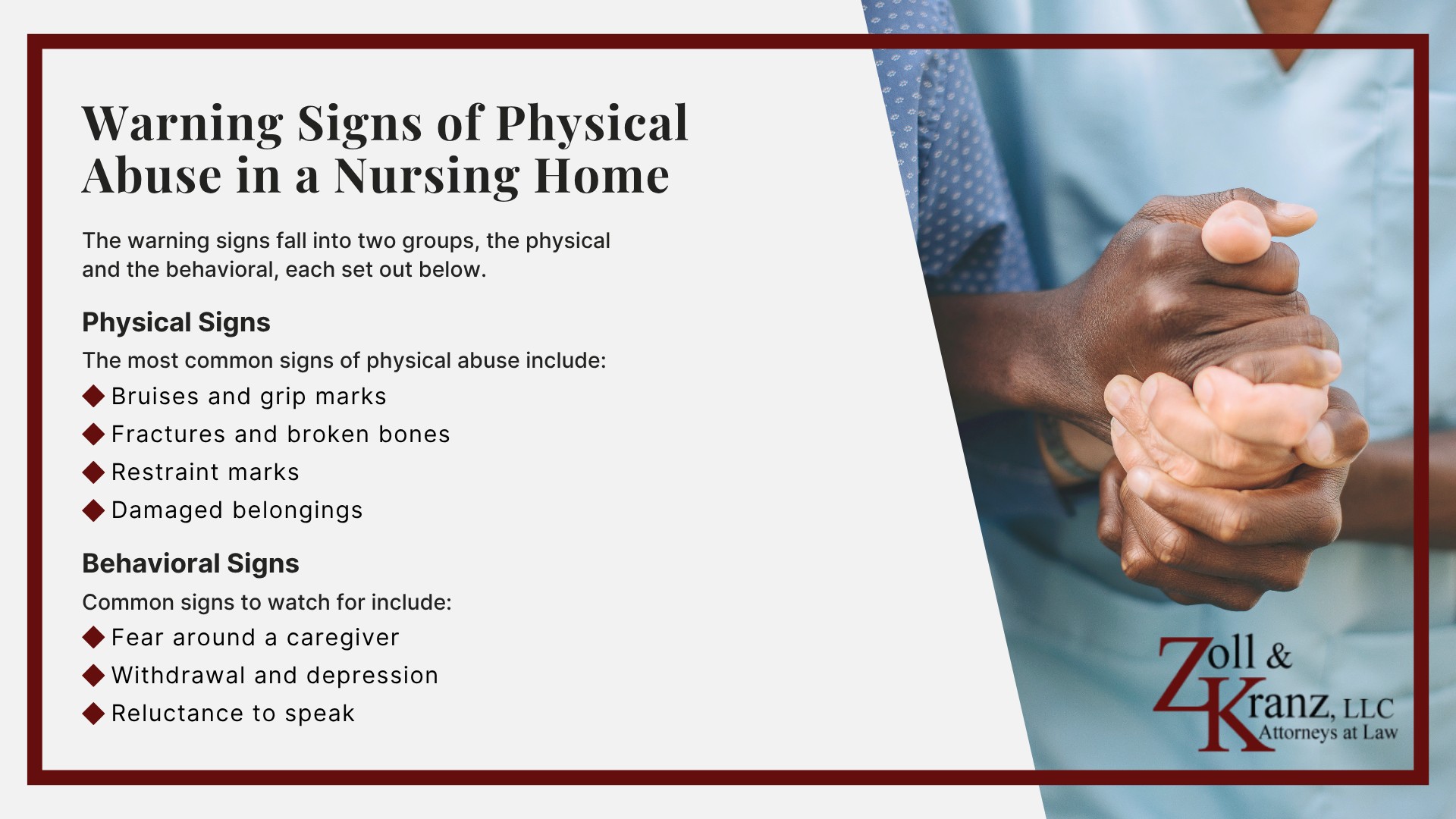 Warning Signs of Physical Abuse in a Nursing Home