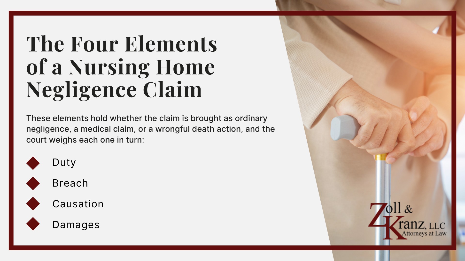The Four Elements of a Nursing Home Negligence Claim; Common Breaches of Duty in Ohio Nursing Homes; Standards of Care Ohio Nursing Homes Must Meet; Federal and Ohio Laws Governing Nursing Home Care; What Is the Duty of Care in a Nursing Home
