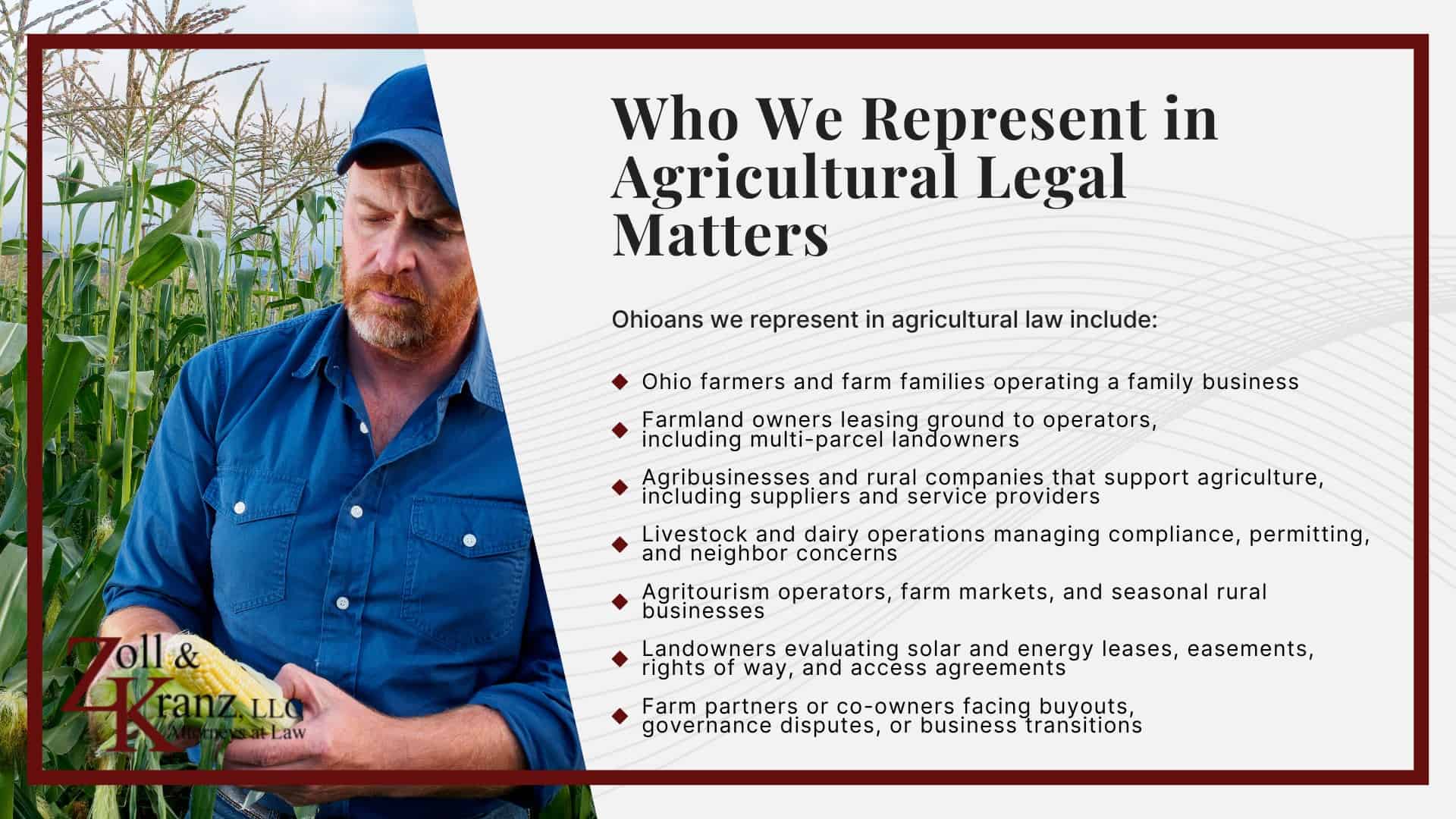 Agricultural Law in Ohio_ Legal Representation for Farmers, Landowners, and Agribusinesses; Who We Represent in Agricultural Legal Matters