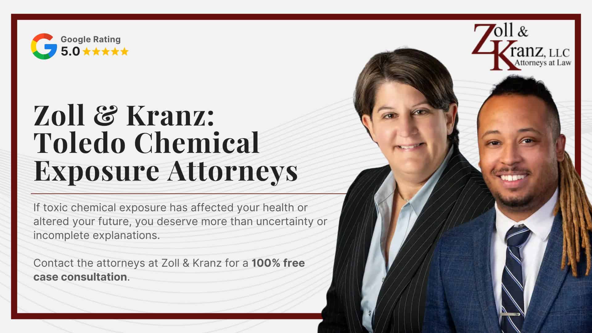 Contact Zoll & Kranz_ Toledo Medical Malpractice Lawyer; Damages in Chemical Exposure Personal Injury Cases; Gathering Evidence for Toxic Chemical Exposure Cases; Do You Qualify for a Chemical Exposure Lawsuit; Ohio Laws, Regulations, and Deadlines That Apply to Toxic Exposure Claims; How to Prove a Toxic Exposure Case in Ohio; Health Risks and Effects of Toxic Exposure; Types of Toxic Exposure in Toledo, Ohio; Common Sources of Chemical Exposure