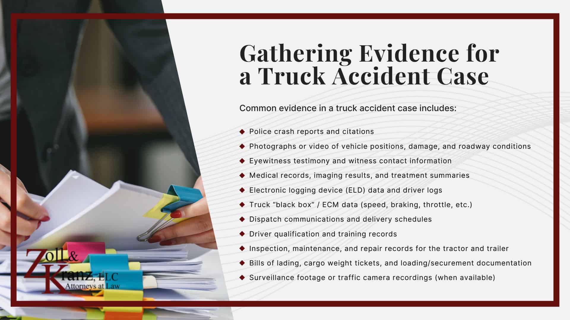 What to Do After a Truck Accident in Toledo; Gathering Evidence for a Truck Accident Case