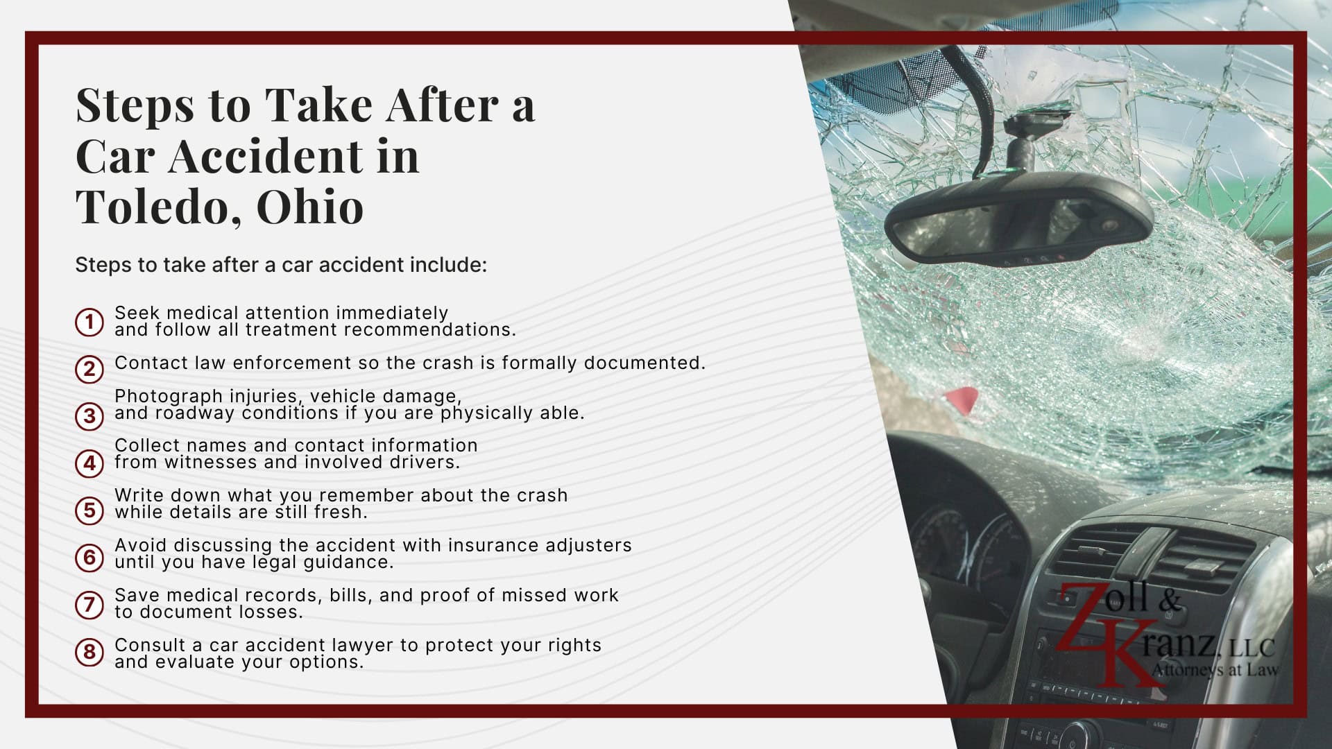 Steps to Take After a Car Accident in Toledo, Ohio; The Car Accident Claims Process in Ohio Explained; Common Causes of Car Accidents in Toledo, OH