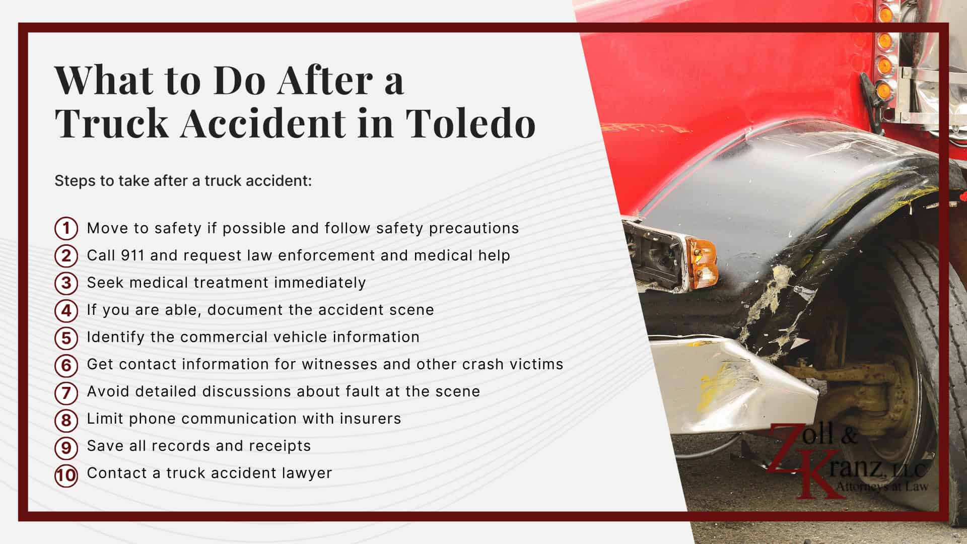 What to Do After a Truck Accident in Toledo