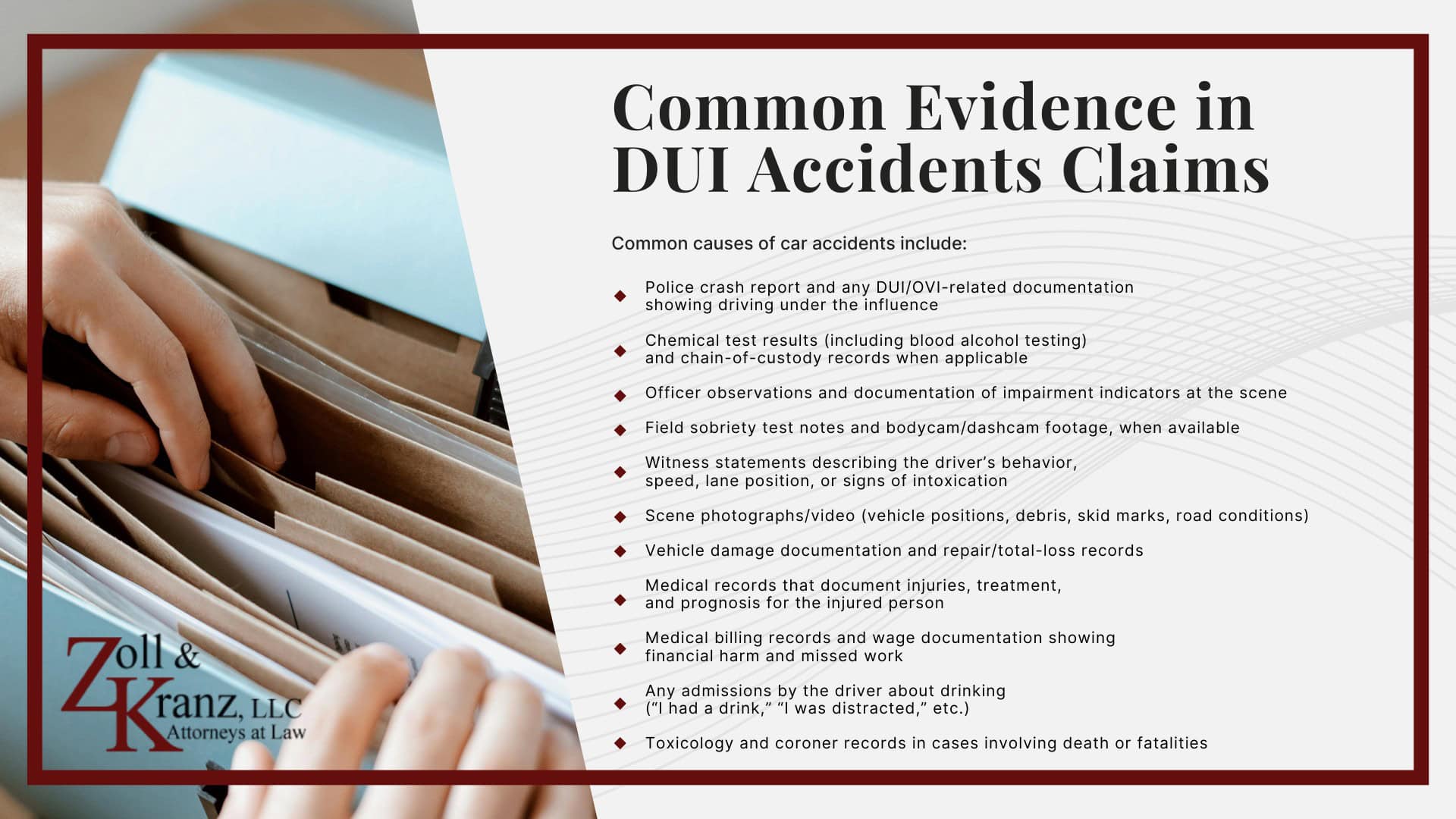 Common Evidence in DUI Accidents Claims; Ohio’s Statute of Limitations for DUI Accidents Cases; The Legal Process of DUI Accidents in Toledo (2); Steps to Take After a DUI Accidents in Toledo; The Legal Process of DUI Accidents in Toledo; Investigating Liability and Identifying At-Fault Parties; How Our Toledo Car Accident Attorneys Build Strong Cases; Drunk Driving Statistics_ Toledo, Ohio, and Nationwide; Understanding DUI Accidents Claims in Toledo, Ohio
