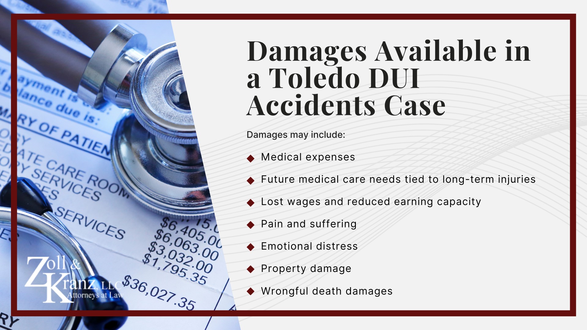 Damages Available in a Toledo DUI Accidents Case; Common Evidence in DUI Accidents Claims; Ohio’s Statute of Limitations for DUI Accidents Cases; The Legal Process of DUI Accidents in Toledo (2); Steps to Take After a DUI Accidents in Toledo; The Legal Process of DUI Accidents in Toledo; Investigating Liability and Identifying At-Fault Parties; How Our Toledo Car Accident Attorneys Build Strong Cases; Drunk Driving Statistics_ Toledo, Ohio, and Nationwide; Understanding DUI Accidents Claims in Toledo, Ohio