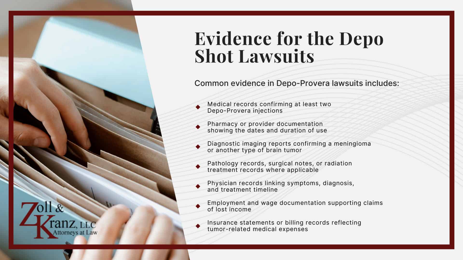 Evidence for the Depo Shot Lawsuits; Who Qualifies to Sue Depo-Provera Manufacturers; Depo-Provera Lawsuit Overview; How is Depo-Provera Use Linked to Brain Tumors; Settlement Projections for Depo-Provera Claims