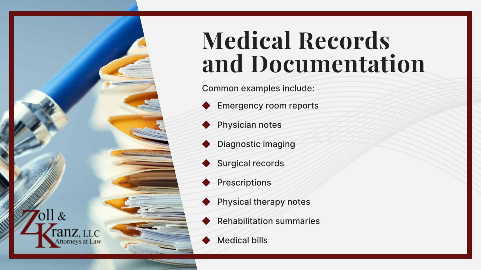 Medical Records and Documentation; Physical Evidence; Types of Personal Injury Evidence; The Purpose of Evidence in Personal Injury Cases