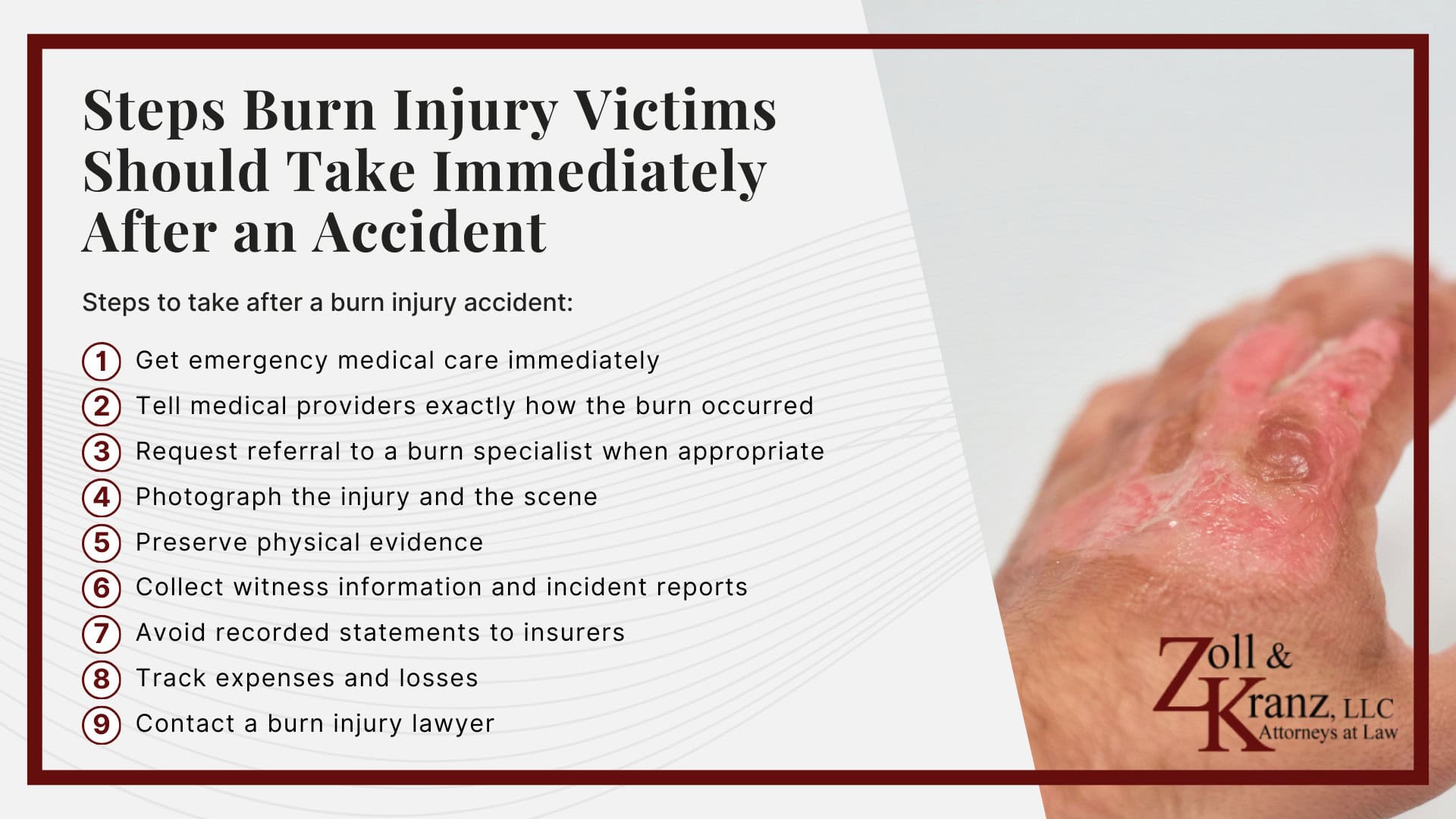 Steps Burn Injury Victims Should Take Immediately After an Accident; Calculating the Full Extent of Your Damages; Investigating Liability and Identifying At-Fault Parties; How Our Toledo Burn Injury Attorneys Build Strong Cases; Understanding Burn Injury Claims in Toledo, Ohio; Common Types of Burn Injury Cases We Handle