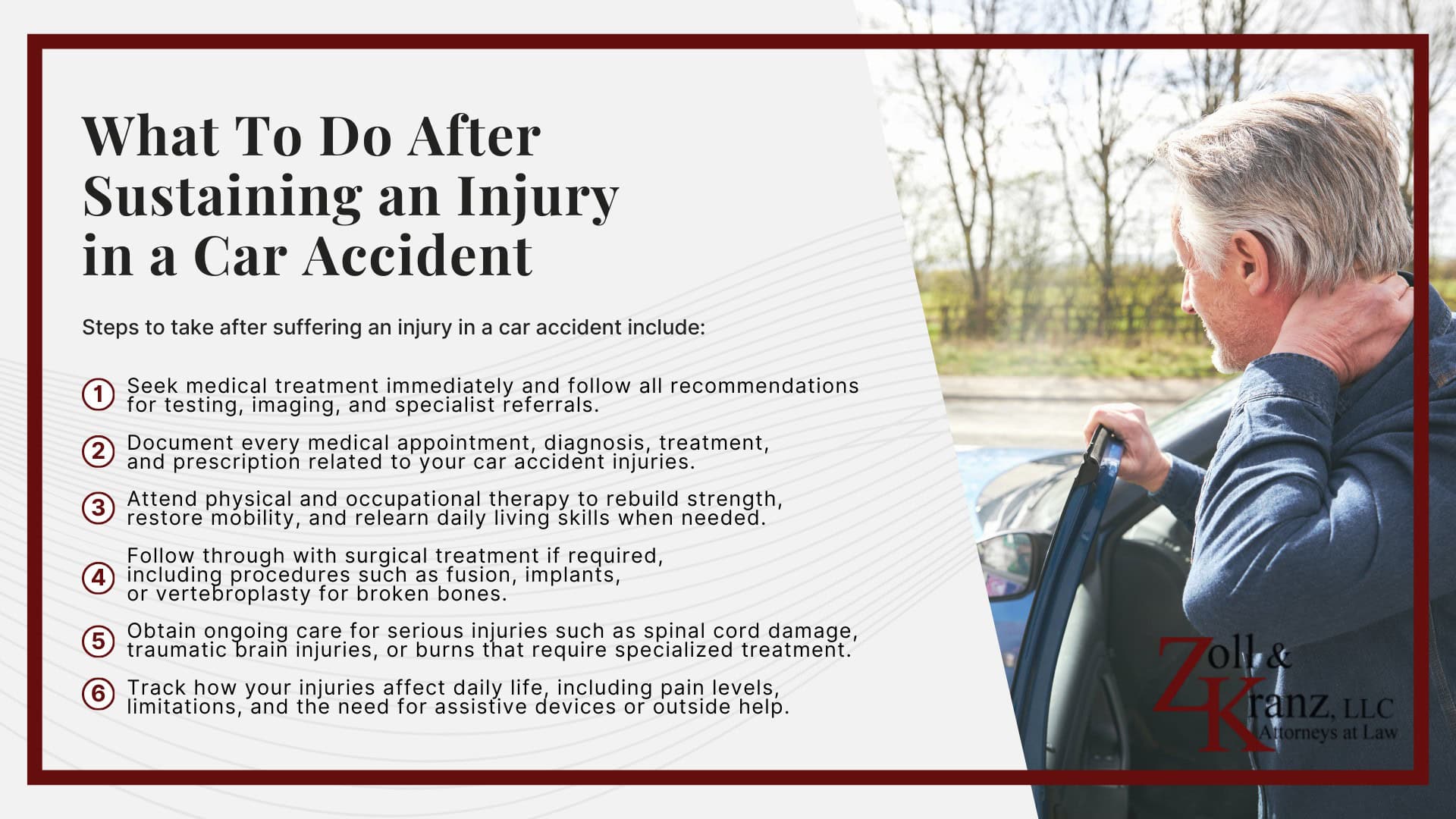 What To Do After Sustaining an Injury in a Car Accident; What To Do After Sustaining an Injury in a Car Accident