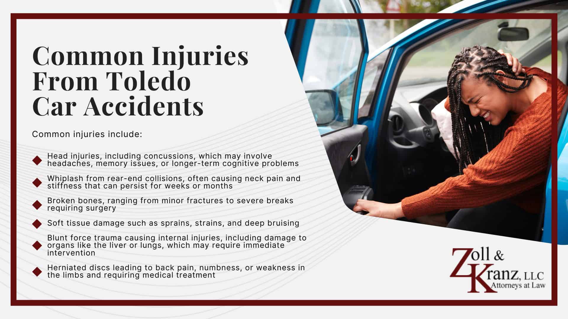 Common Injuries From Toledo Car Accidents; Common Injuries From Toledo Car Accidents