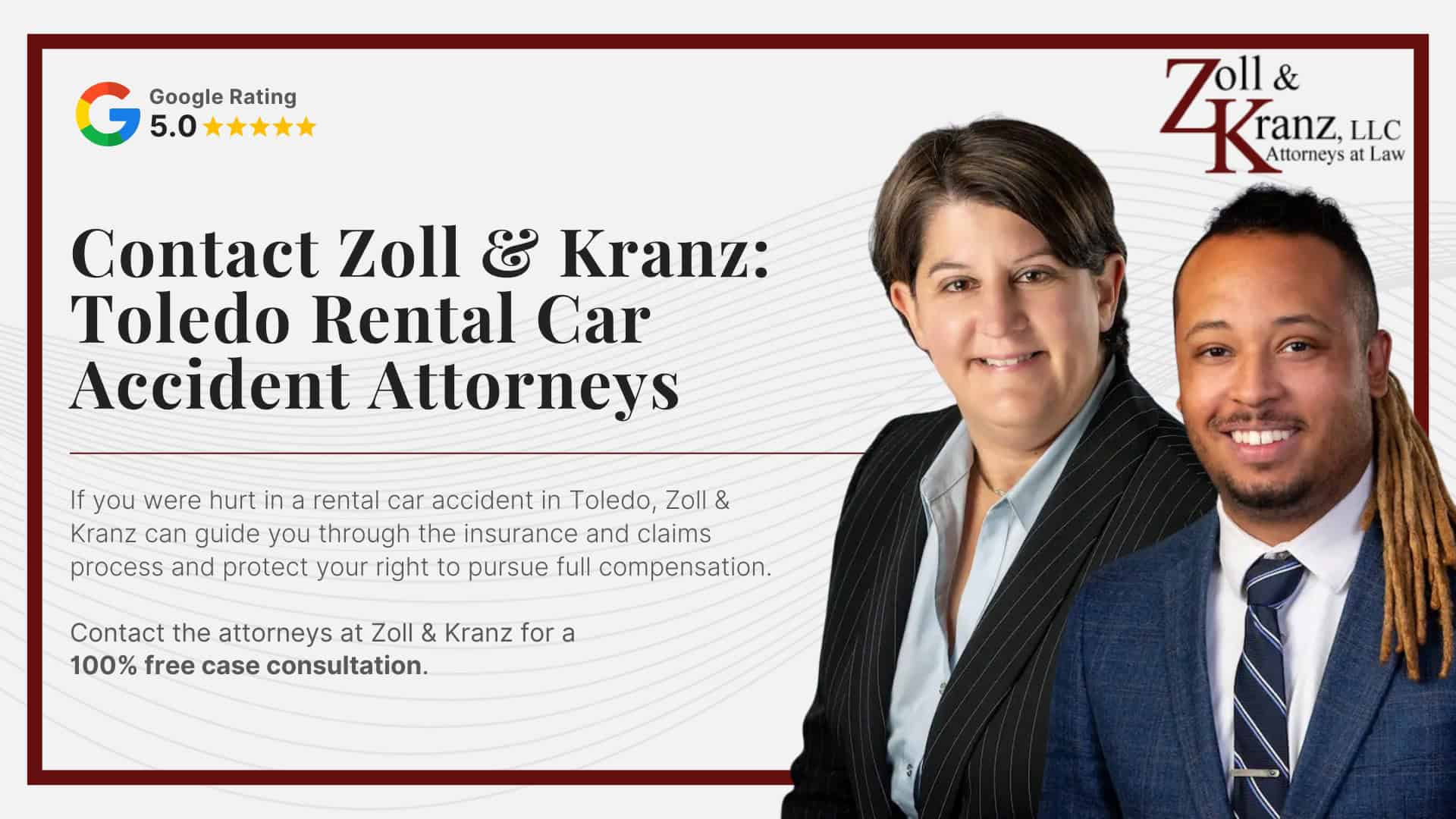 Contact Zoll & Kranz_ Toledo Rental Car Accident Attorneys; Damages Available in a Toledo Rental Car Accident Case; Common Evidence in Rental Car Accident Claims; Steps to Take After a Rental Car Accident in Toledo; The Legal Process of Rental Car Accidents in Toledo; How Our Toledo Rental Car Accident Attorneys Build Strong Cases; Understanding Rental Car Accident Claims in Toledo, Ohio; Who Is At Fault For A Rental Car Accident