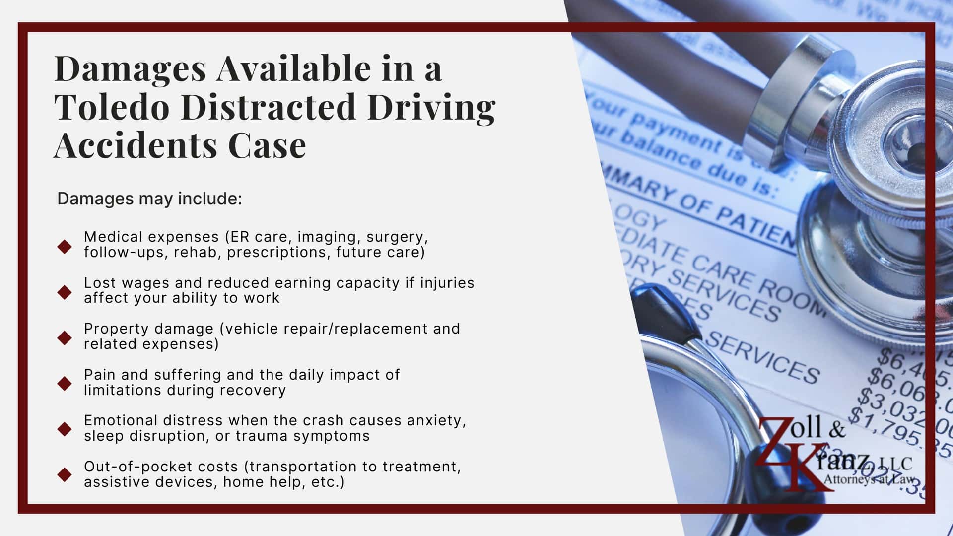 Damages Available in a Toledo Distracted Driving Accidents Case; Damages Available in a Toledo Distracted Driving Accidents Case