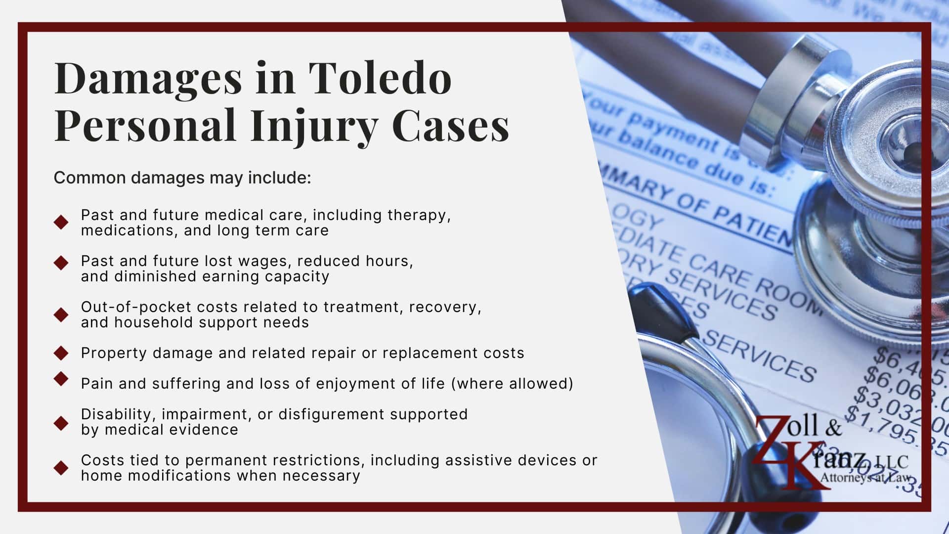 Damages in Toledo Personal Injury Cases; Damages in Toledo Personal Injury Cases