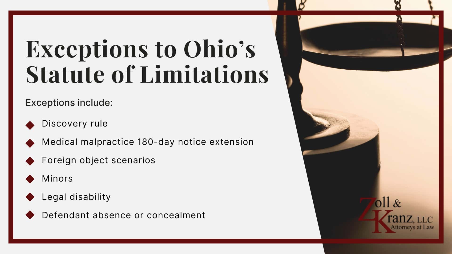 Statute of Limitations In Ohio For Personal Injury Cases; Exceptions to Ohio’s Statute of Limitations