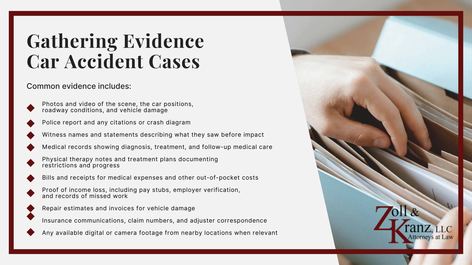 Gathering Evidence Car Accident Cases; Gathering Evidence Car Accident Cases