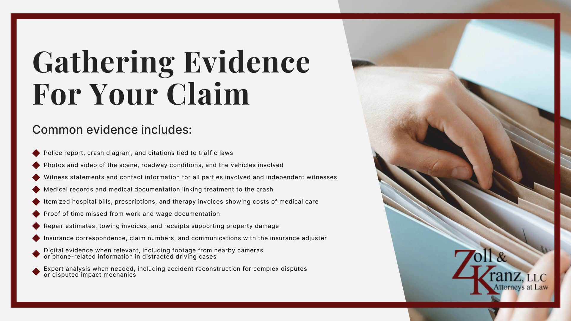 Gathering Evidence For Your Claim; Gathering Evidence For Your Claim