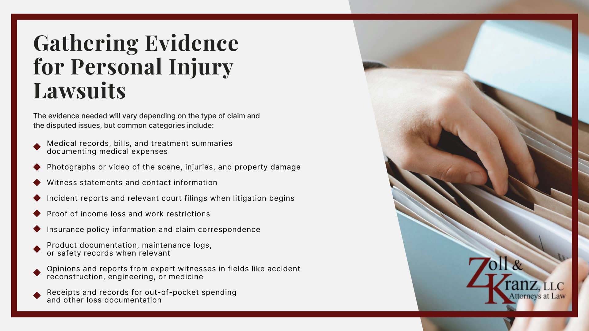 Gathering Evidence for Personal Injury Lawsuits; Do You Qualify For a Personal Injury Lawsuit; Mistakes That Can Hurt Your Claim; Steps To Take For a Personal Injury Lawsuit; The Legal Process of a Personal Injury Lawsuit; How Much Does It Cost To Hire a Personal Injury Attorney; Understanding Personal Injury Claims