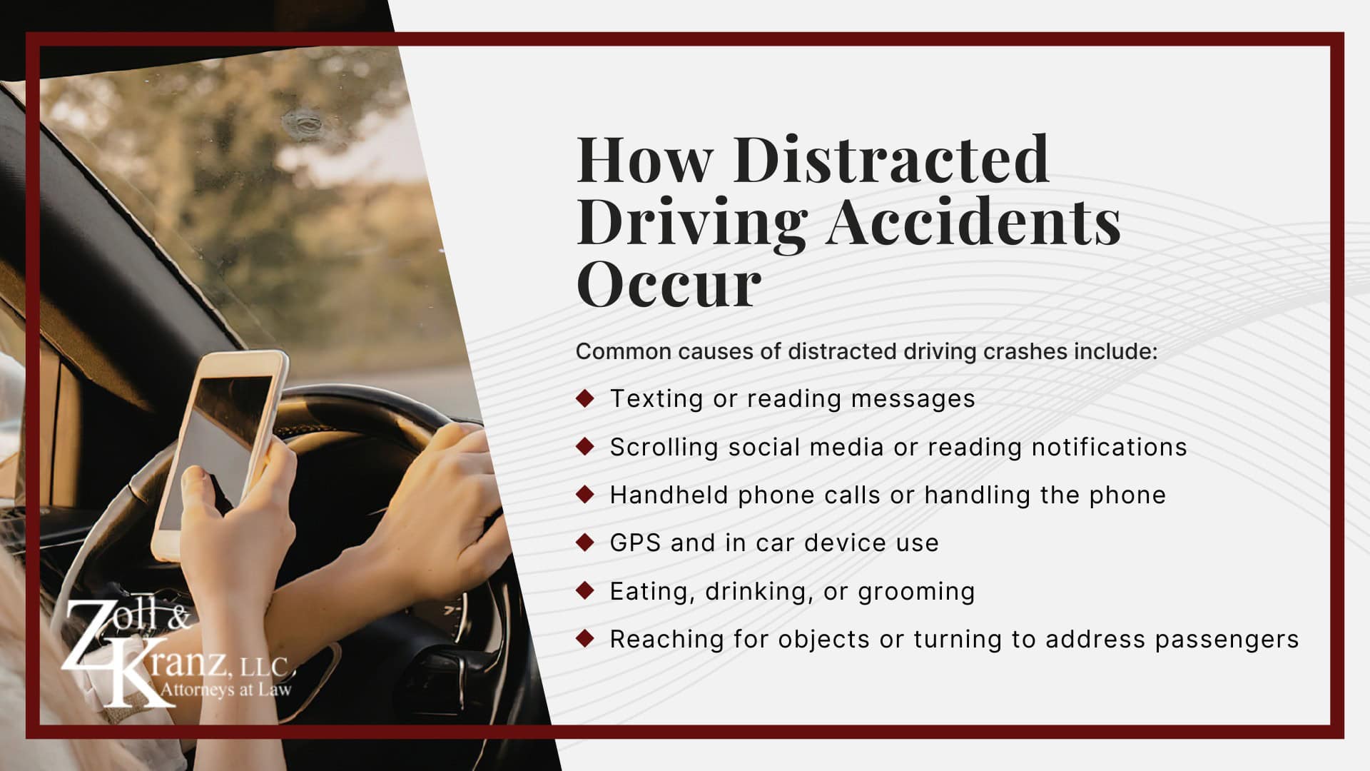 Understanding Distracted Driving Accidents Claims in Toledo, Ohio; How Distracted Driving Accidents Occur
