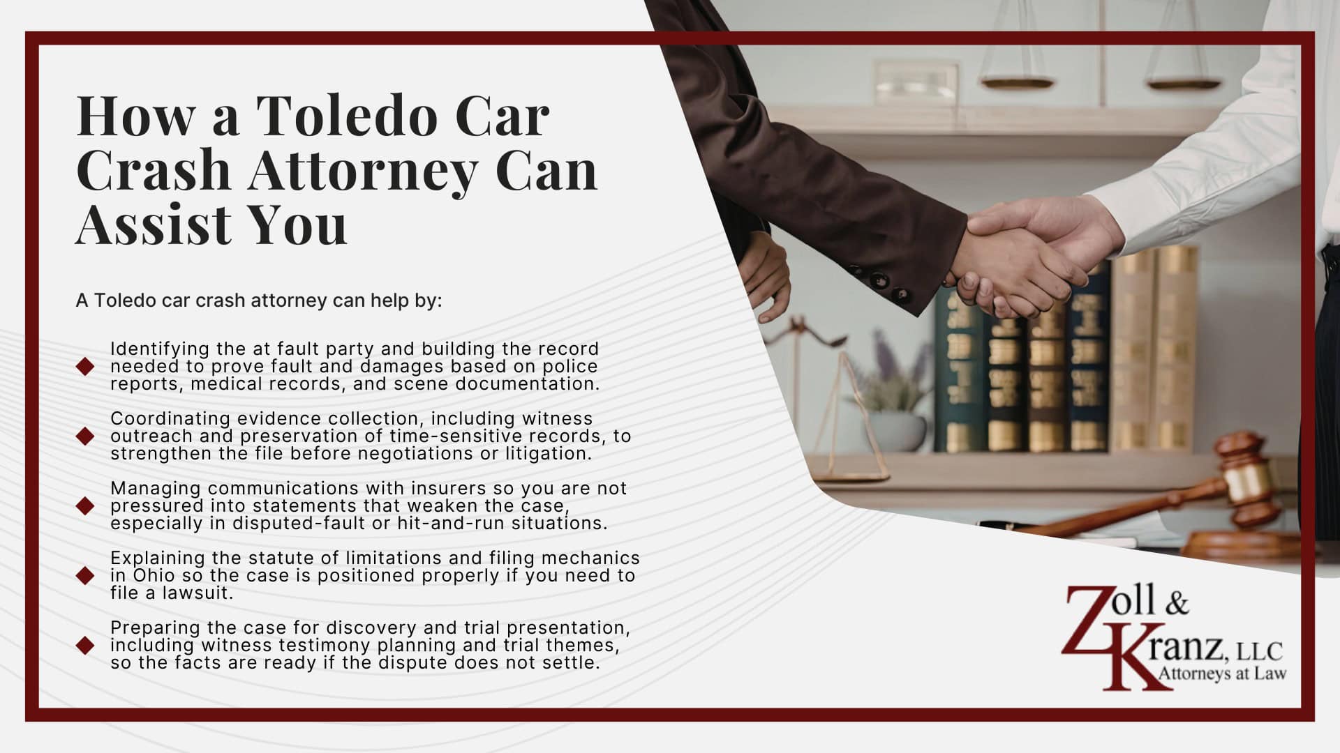 How Our Car Accident Lawyers Can Assist You; Steps to Take After a Car Accident; The Legal Process of Car Crashes in Toledo; Filing a Car Crash Lawsuit in Toledo