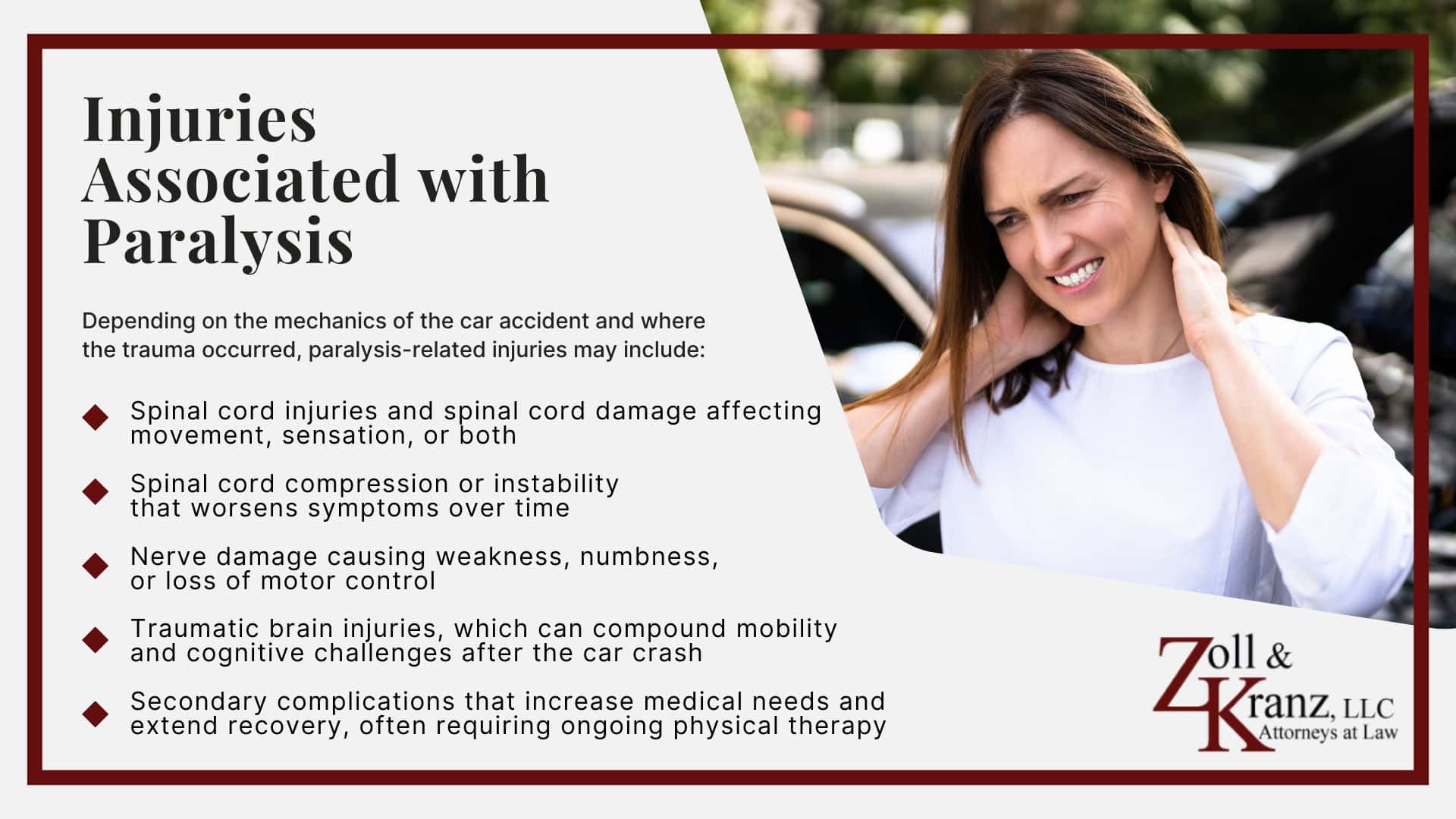 Types of Car Accidents That Often Lead to Paralysis; Understanding Auto Accident Paralysis Claims in Toledo, Ohio; Injuries Associated with Paralysis 