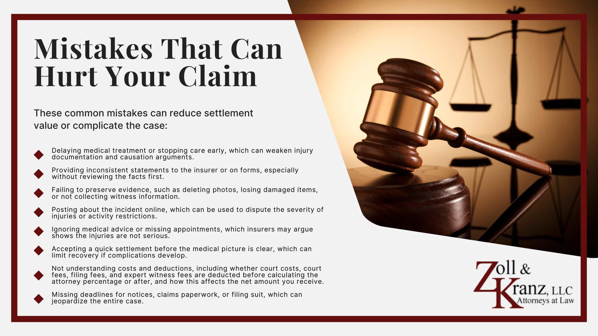 Mistakes That Can Hurt Your Claim; Steps To Take For a Personal Injury Lawsuit; The Legal Process of a Personal Injury Lawsuit; How Much Does It Cost To Hire a Personal Injury Attorney; Understanding Personal Injury Claims