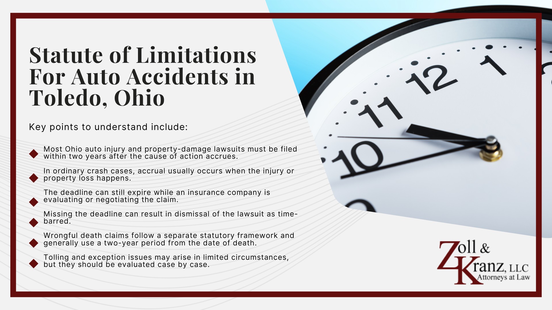 Statute of Limitations For Auto Accidents in Toledo, Ohio