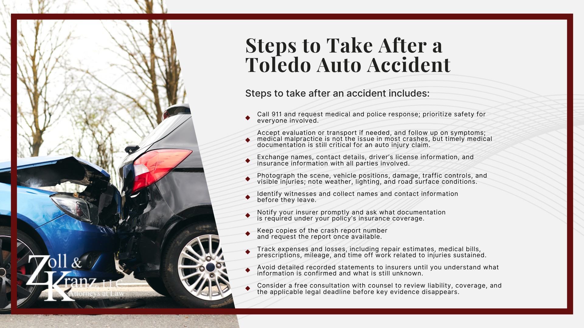 Steps to Take After a Toledo Auto Accident; The Legal Process For Toledo Auto Accidents; Statute of Limitations For Auto Accidents in Toledo, Ohio; Factors That Can Affect the Filing Deadline; Consequences of Missing the Statute of Limitations
