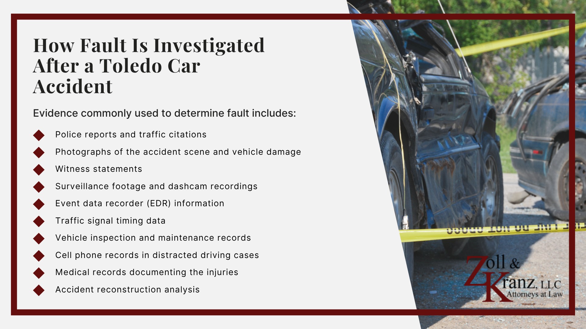 How Fault Is Investigated After a Toledo Car Accident; The 51% Bar Rule in Ohio Car Accident Cases; How Ohio Modified Comparative Negligence Works