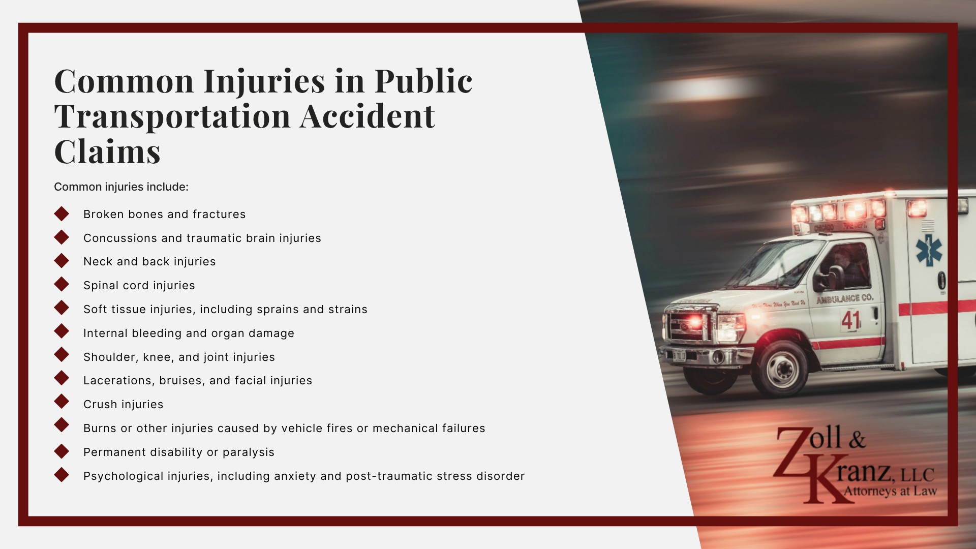 Common Injuries in Public Transportation Accident Claims; Potential Compensation in a Toledo Public Transportation Accident Claim; Gathering Evidence for a Public Transportation Accident Case; Do You Qualify for a Public Transportation Accident Claim; Steps to Take After a Public Transportation Accident in Toledo, Ohio; Understanding Public Transportation Accident Claims in Toledo, Ohio