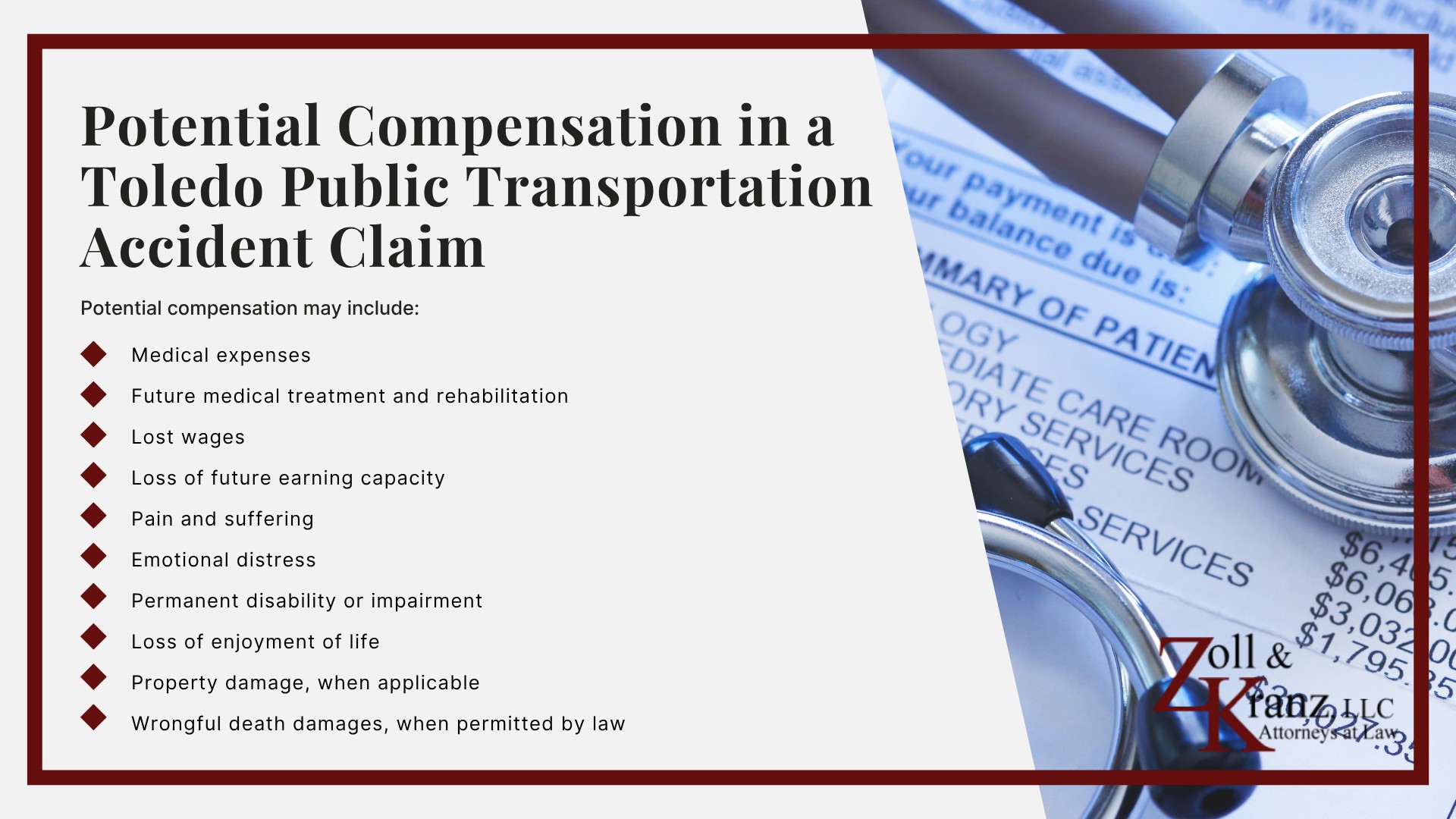 Potential Compensation in a Toledo Public Transportation Accident Claim; Gathering Evidence for a Public Transportation Accident Case; Do You Qualify for a Public Transportation Accident Claim; Steps to Take After a Public Transportation Accident in Toledo, Ohio; Understanding Public Transportation Accident Claims in Toledo, Ohio