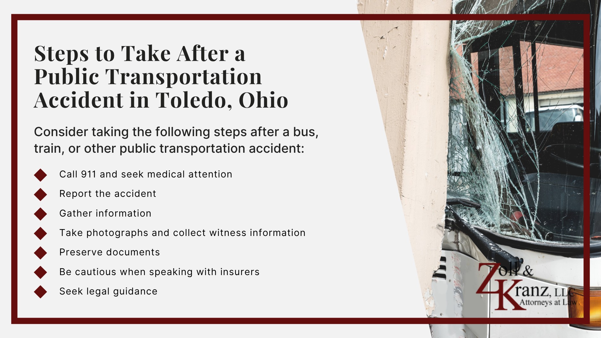 Steps to Take After a Public Transportation Accident in Toledo, Ohio; Understanding Public Transportation Accident Claims in Toledo, Ohio