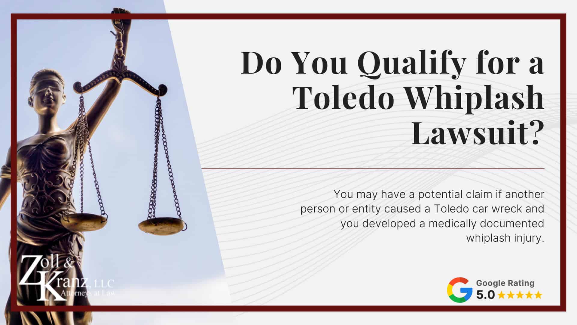 Do You Qualify for a Toledo Whiplash Lawsuit; Compensation Available in a Whiplash Case; Evidence Needed for a Toledo Whiplash Claim; Who May Be Liable for a Whiplash Injury; How Whiplash Is Diagnosed and Treated; Symptoms of Whiplash After a Crash; Common Causes of Whiplash Injuries in Toledo; What Is Whiplash; How Whiplash Happens in Car Accidents