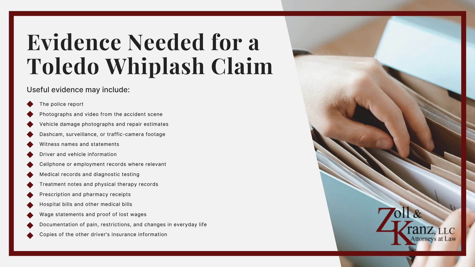 Evidence Needed for a Toledo Whiplash Claim; Who May Be Liable for a Whiplash Injury; How Whiplash Is Diagnosed and Treated; Symptoms of Whiplash After a Crash; Common Causes of Whiplash Injuries in Toledo; What Is Whiplash; How Whiplash Happens in Car Accidents