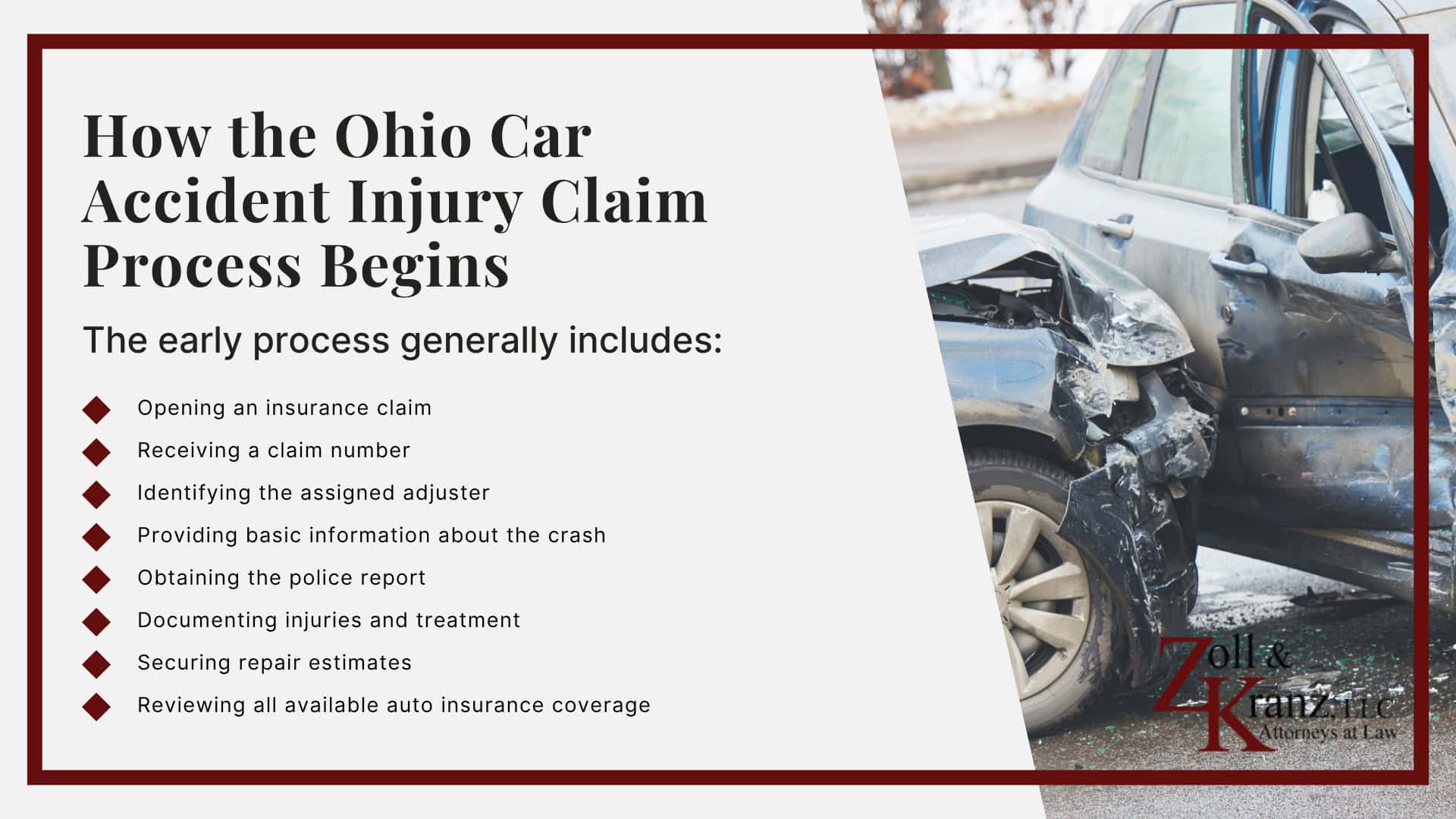 How the Ohio Car Accident Injury Claim Process Begins; What to Do Immediately After an Ohio Car Accident