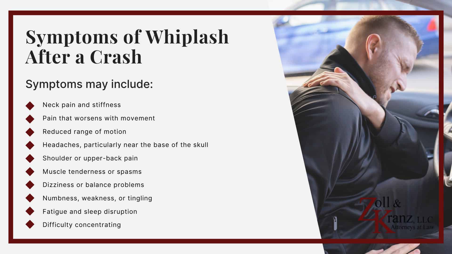 Symptoms of Whiplash After a Crash; Common Causes of Whiplash Injuries in Toledo; What Is Whiplash; How Whiplash Happens in Car Accidents