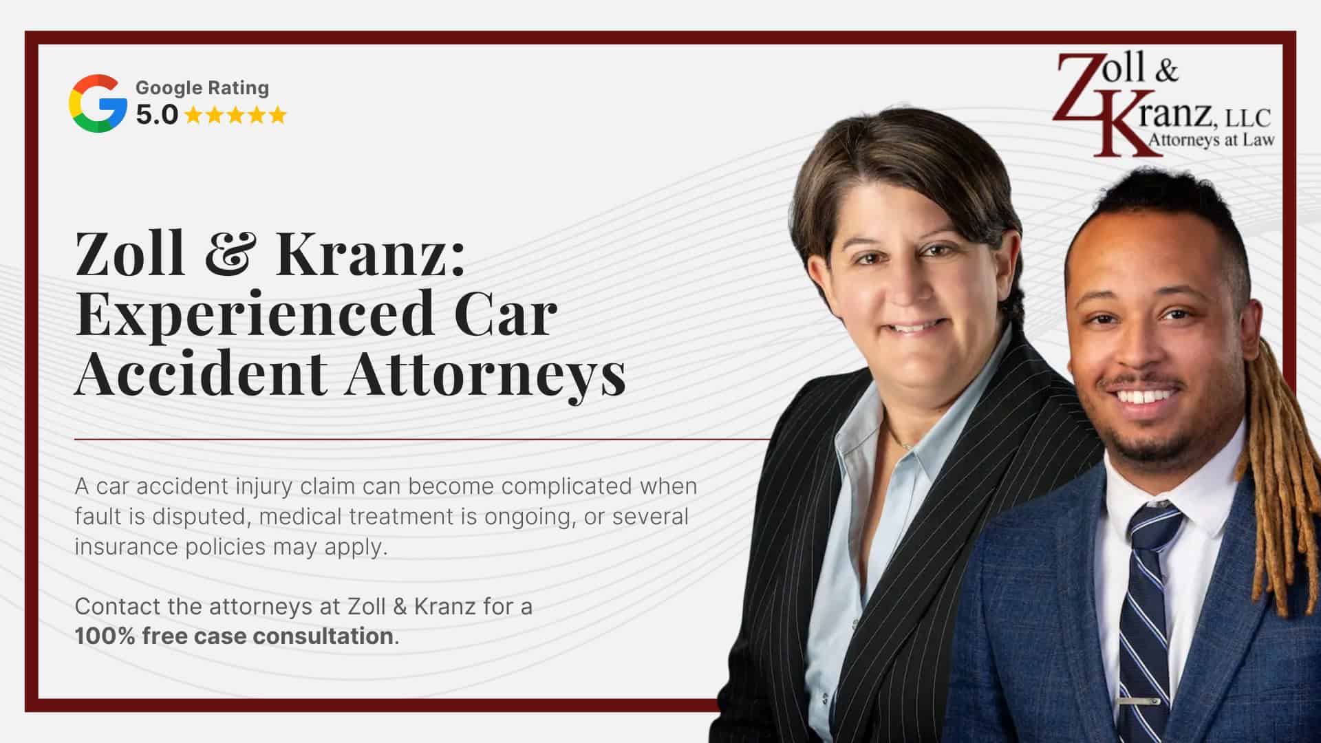 Zoll & Kranz_ Experienced Car Accident Attorneys; When to Contact an Ohio Car Accident Lawyer; Steps in an Ohio Car Accident Lawsuit; Negotiating a Car Accident Settlement; Filing a Claim With the At-Fault Driver’s Insurance Company; What Is the Difference Between a Car Accident Claim and a Lawsuit; How the Ohio Car Accident Injury Claim Process Begins; What to Do Immediately After an Ohio Car Accident; How Zoll & Kranz Can Help With the Claim Process